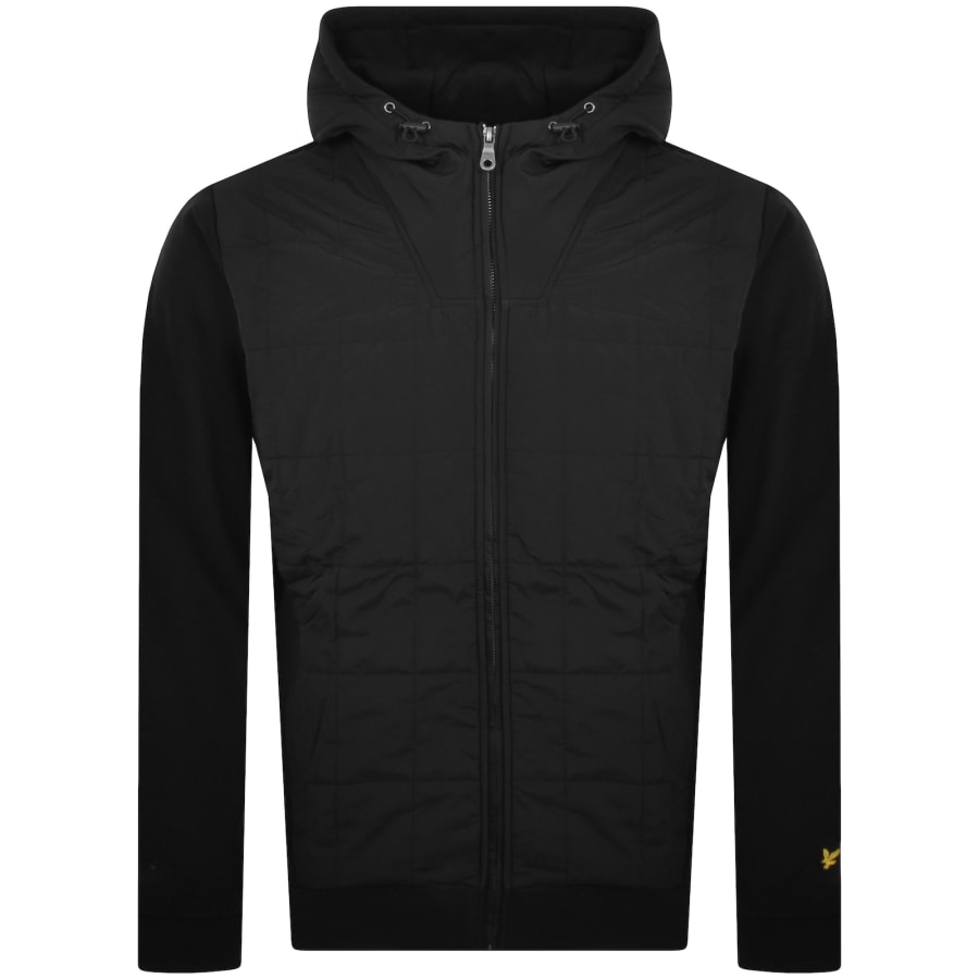 Lyle And Scott Hybrid Quilted Zip Hoodie Black